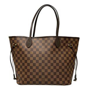 Auth LOUIS VUITTON Neverfull MM Ebene Damier Tote Bag